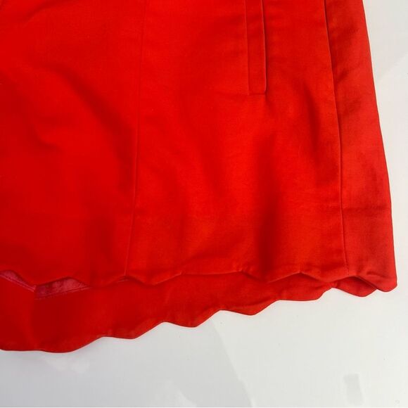 Cartonnier Orange Scalloped High Waisted Shorts Women’s Size 2 Anthropologie - Picture 7 of 8